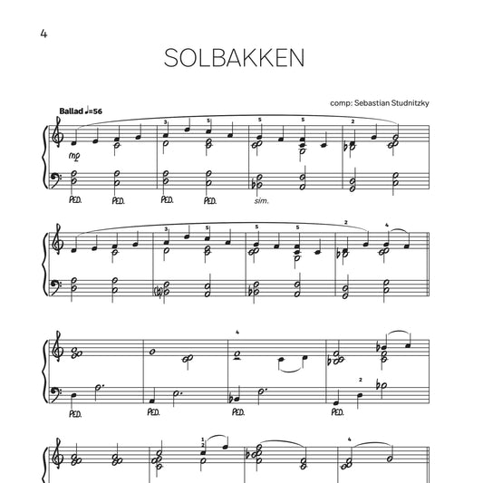 Music Sheet SOLBAKKEN for piano