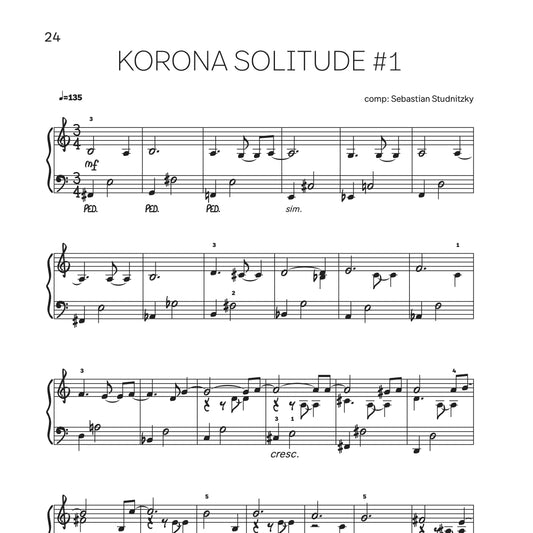 Music Sheet KORONA SOLITUDE #1 for piano