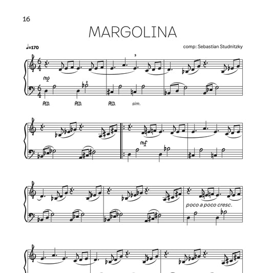 Music Sheet MARGOLINA for piano